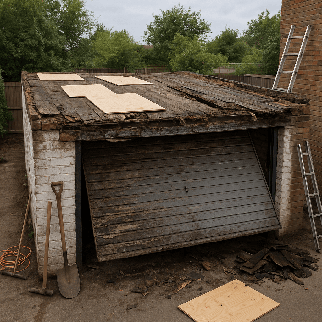 Garagenbedachung — Vorher